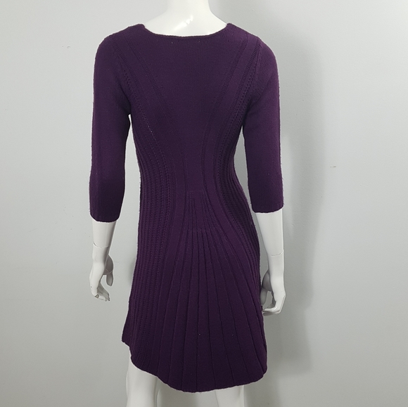 NY Collections 3/4 Sleeves Stretchy Knit Dress XS (H) - Picture 3 of 3